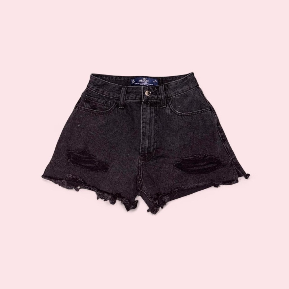 Hollister Co. Black High Rise Distressed Denim Shorts